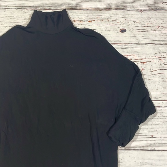 MAJESTIC Filatures Paris Nieman Marcus Black French Terry Turtleneck Dress 1 - Picture 7 of 10